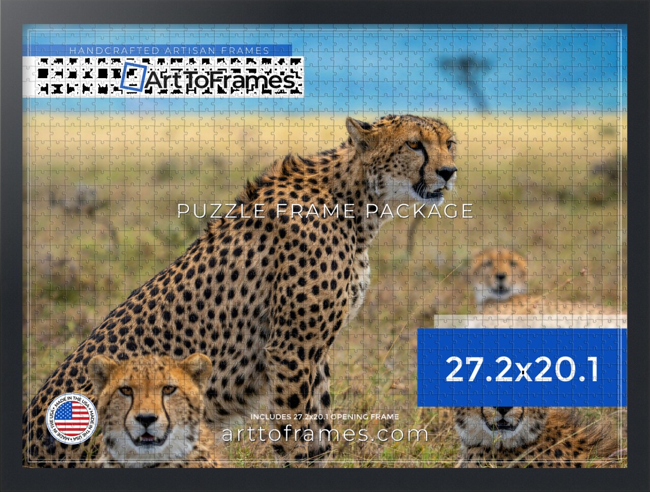 ArtToFrames 27.2x20.1 INCH / 69x51 CM Puzzle Frame for 631 piece Puzzles.This 1.25 Inch Custom MDF Frame for Puzzles Comes with Economy Acrylic, Available in Multiple Colors